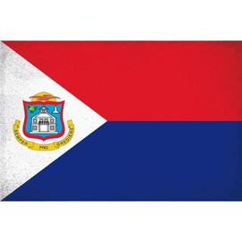 mrdeco Metall Schild 12x18cm gewölbt Sint Maarten Flag Vintage Schild