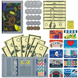 ZHONYEE Kids Wallets for Boys & Girls Trifold RFID Wallets with Zip Coin&Hook Pocket Set Large Memory Multiple Card Slots, Safe House for Paper Money and Coins