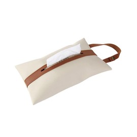 Spotact Taschentücher Box PU Leder Gesichtspapier Aufbewahrungstasche Organizer Halter Dekor Aufhängeleiste für Küche Restaurant Arbeitsplatten Schlafzimmer Kommoden Nachttische Schreibtische (Beige)