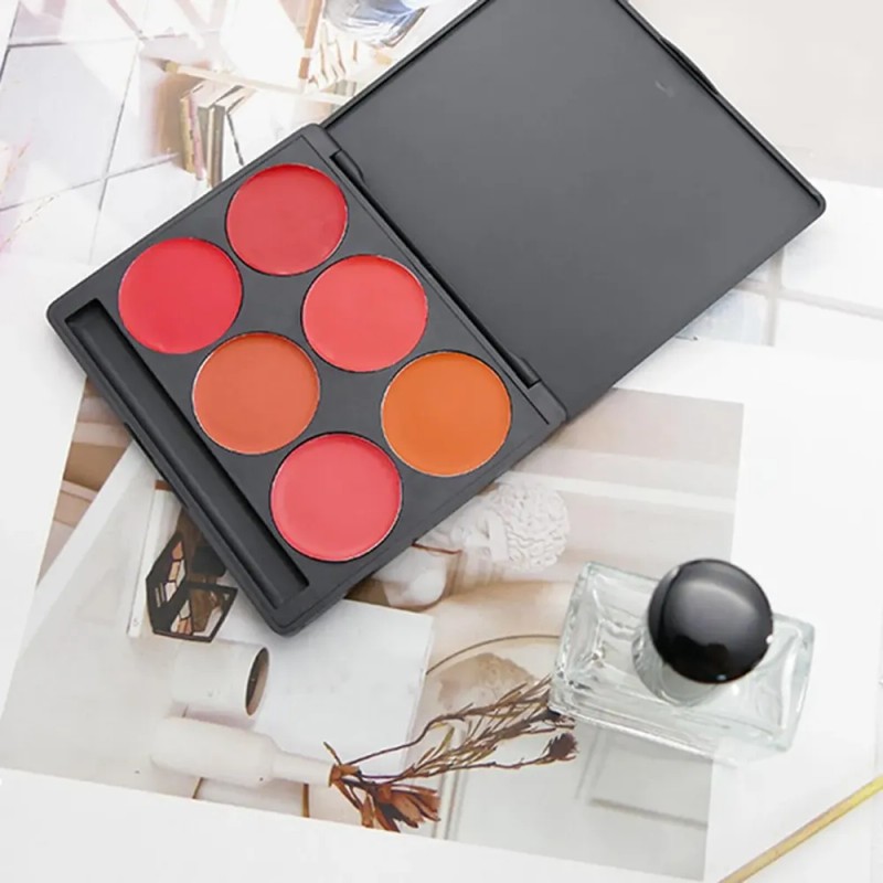 Paleta De Pintalabios De 6 Colores, Brillos De Labios, Plato
