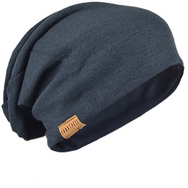 FORBUSITE Slouch Beanie for Men Women Summer Winter Long and Oversized Skull Cap, Navy Blue B010