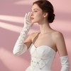 Papoopy Women White Long Gloves for for Wedding, Tea Party,