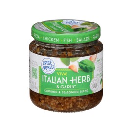 Spice World Garlic and Italian Herb Seasoning Blend – Ready-to-Use Seasonings for Cooking - 6.5oz Italian Seasoning Spice Adds Aromatic Flavor to Marinades, Pasta, Pizza, Dips, Veggies, & More