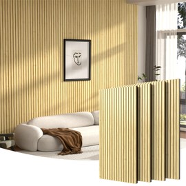 4-Pack Acoustic Wood Panels for Wall and Ceiling (47.2" x 23.6") – Stylish Soundproof Slat Panels with Wood Finish for Noise Reduction and Aesthetic Decoration