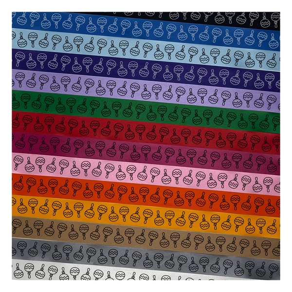 Christmas Xmas Ornament Zig Zag Doodle Satin Ribbon for Bows