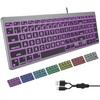 OMOTON Lighted Wired Keyboard for Mac, Large Print Backlit Keyboard