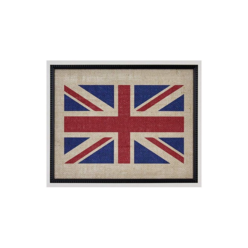 Union Jack Flag on Burlap