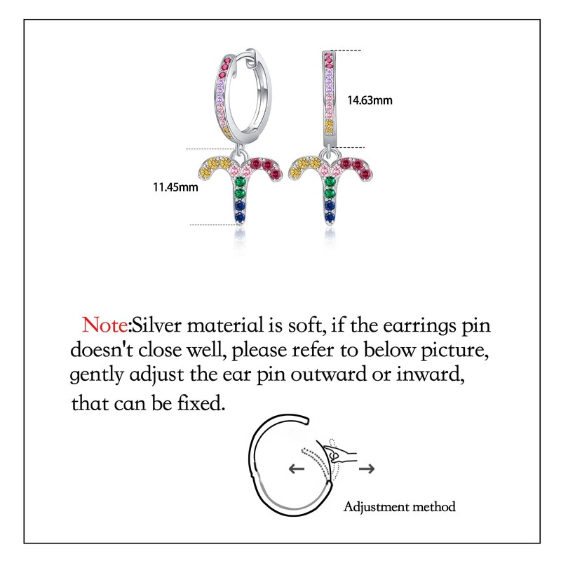 Zodiac Sign Earrings with Colourful Zrkonia - Qings Women's Girls