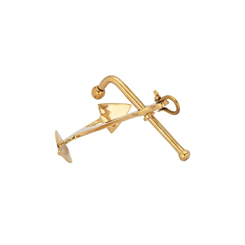 NKlaus Nautical Stick Anchor with Shackle Brass 13 x 9.5