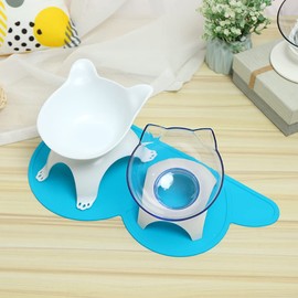 Cat Food Mat, Cat Placemat, Cat Feeding Mat，Premium Silicone Anti Slip Waterproof Dog Food Mat with High Lips，Pet Food Tray for Dogs, Cats & Others Animal (Yellow)