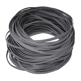 60M Four Lines Flat PE Rattan Grey Color Plastic Mesh for Chair, Recliner, Coffee Table, Patio Furniture, DIY, Weaving or Repairing (8mm Width x 1.4mm Thickness)