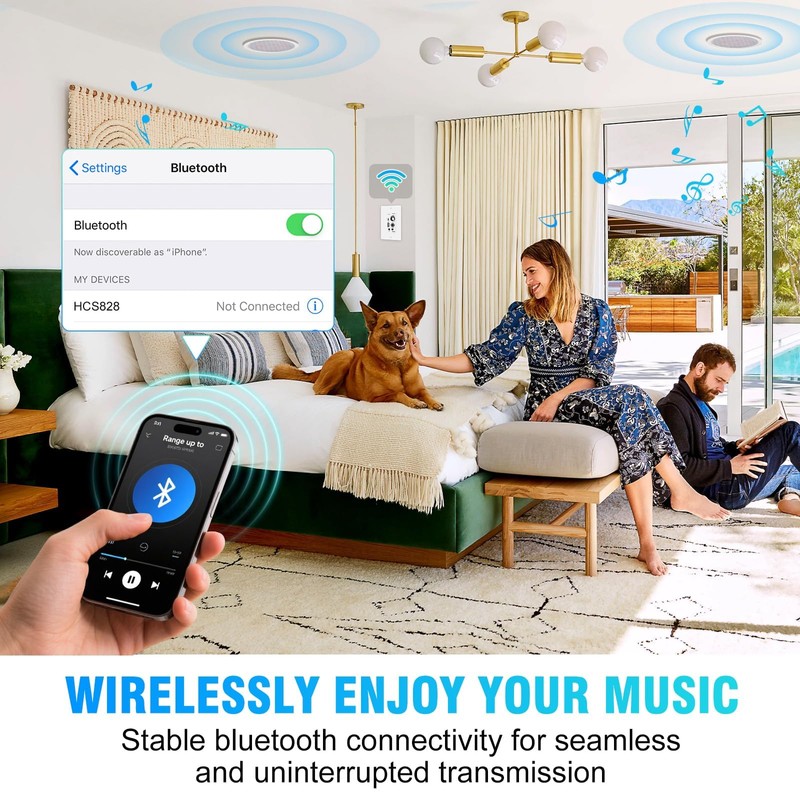 STUDIOFINIX 8 Inch Bluetooth Ceiling Speaker System, 400W Peak in-Ceiling