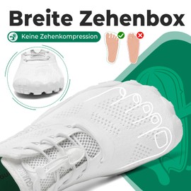 SAGUARO Knit Barefoot Shoes Non-Slip Barefoot Shoes Women Men with Zero-Drop Solhe Size 36-48, White