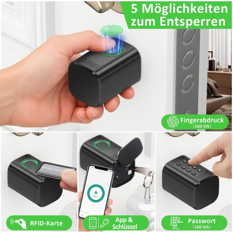 FITNATE Fingerprint Smart Lock, Electronic Door Lock, Front Door Lock,