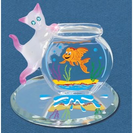 Glass Baron Fish Bowl Fishbowl Kitty Figurine