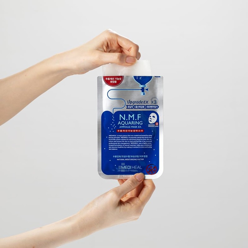 MEDIHEAL(メディヒール) N.M.F アクアリング アンプル・マスクパック (10枚) 保湿 敏感肌 乾燥肌 スキンケア 肌荒れスキンケア
