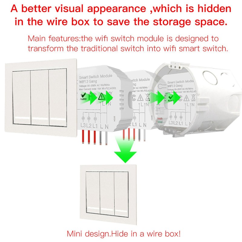 Smart Light Switch Module WiFi Home Light Switch Control 3