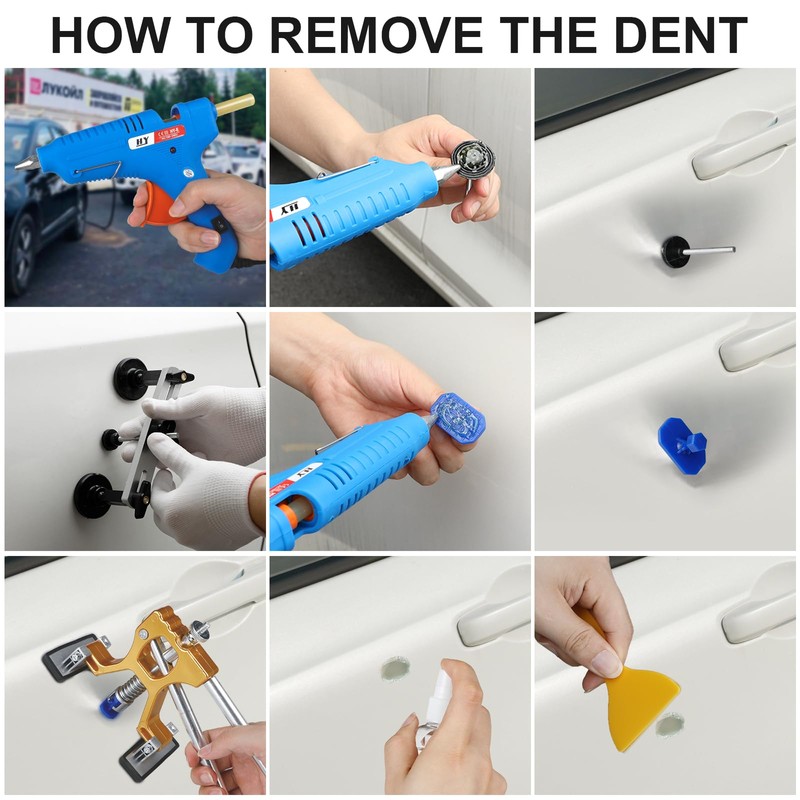 Bitlyle Dent Puller Hail Remover Kits,129pc Professional Car Paintless Dent