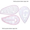 9 Pieces French Metric Ruler Bevelled Transparent Ruler Curve Shaped