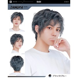 TefuRe Men's Wigs J-hair Member Men's Wig, Men's Wig, Wig, Men's Short Wig, Spiral, Perm, Curl, Fluffy, Heat Resistant, Full Wig, Wig, Men's Dressing, Korean, Frosted Fiber, Natural Wig Net Included,