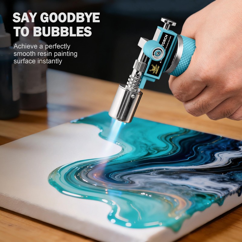 RAVS Butane Torch Lighter, Refillable Kitchen Torch with Adjustable Flame