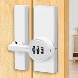Garden Gate Lock with Code, Mechanical Deadbolt Combination, Security Smart Door Locks for Front Door/Entry/Wooden Gates (White)