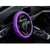 KAFEEK Diamond Soft Leather Steering Wheel Cover with Bling Bling