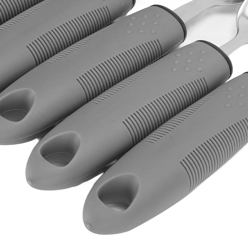 5pcs Special Supplies Adaptive Utensils Stainless Steel Rubber Handle Elderly