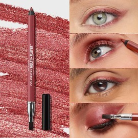 Revlon Colorstay Multiplayer Eye Pencil 406 Queen of Hearts (Color Image: Metallic Red) with Eye Shadow Sharpener 0.003oz