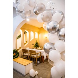 Pack of 100 12 Inch Balloons White Latex Helium Balloons for Birthday, Wedding Party Decoration