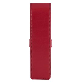 DiLoro 1623-RD Leather Pen Case Executive Fountain Pen Stylus Red for 2 Pens