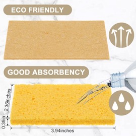 Zhengmy 100 Pieces Sponges Kitchen Compressed Sponges Bulk Natural Dish Sponge Compressed Wood Pulp Cleaning Sponge Without Scratching for Kitchen Bathroom, 3.9 x 2.4 x 0.12 Inch (Yellow)