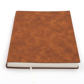 BenOpinion Large Thick Journal Notebook, Lined Papers, A4 8.4x11.4 inches, 416 Pages, Soft Faux Leather Cover (Brown, Ruled)