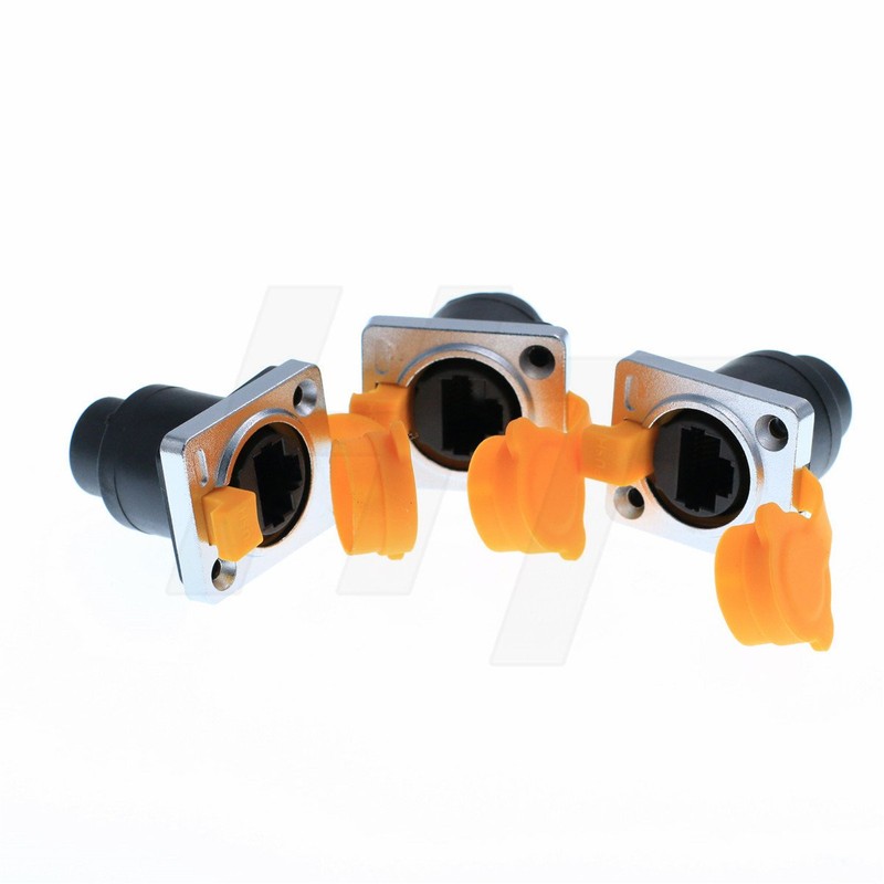 HangTon Panel Mount Waterproof RJ45 Connector Ethernet Network Cat5e Socket