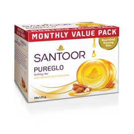 Santoor Pure Glo Glycerin Soap - 125gm (Pack of 3)