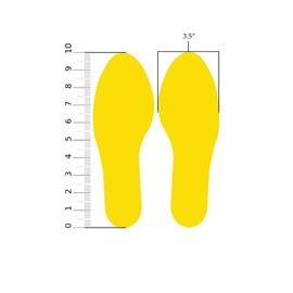 5S Location Marking Footprint- 10x3.5" Durable Footprint Shaped Floor Marker by Graphical Warehouse- Vibrant Colors, Rounded Corners (Pack of 10, 5 Pairs) (Yellow)