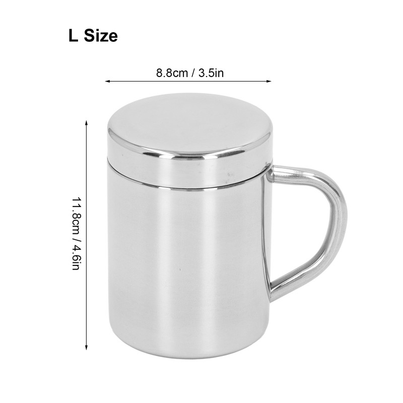 Stainless Steel Double Walled Mugs Shatterproof Warm Cold Use Tea