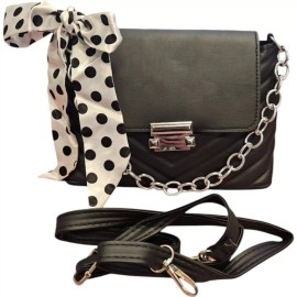 FitFlower Black Sophisticated Versatile Quilted Style Shoulder Bag with detachable…