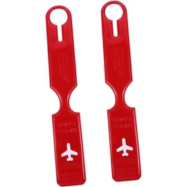 SHERCHPRY 2 Etiquetas de Equipaje Rojas de Pvc para Maletas, Portátiles y Fáciles de Guardar, Ideales para Viajes Diseño Simple y Elegante