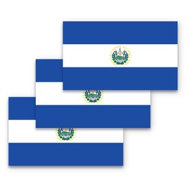 3x5 El Salvador Flag Sticker 3-Pack Made with Durable Waterproof Materials El Salvador Sticker Flag of El Salvador Bumper Sticker El Salvadorian Flag Bumper Sticker