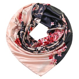 MAIRY Women's Silk Scarf - 100% Satin Paisley Silk Scarf, Small Square Pattern Print Neck Scarf Vintage Neckerchief for Women Girls Valentine's Day Gifts, M0402