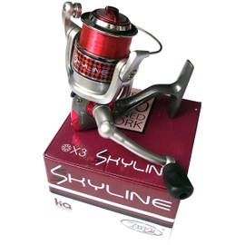 York Skyline FD 3000 Front Brake Spool Reel with Line Silver Red