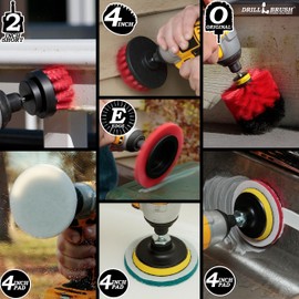 Drillbrush - Juego de cepillos de limpieza y cepillo para polvo de limpieza de nailon para taladros