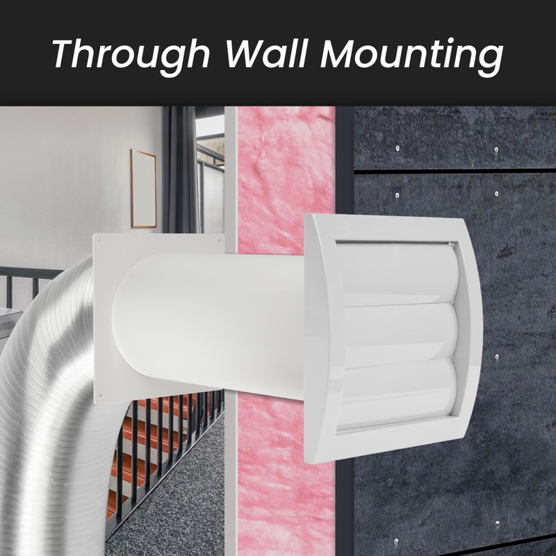 5 Inch Through-Wall Ventilation kit - Adjustable - Louvered Dryer