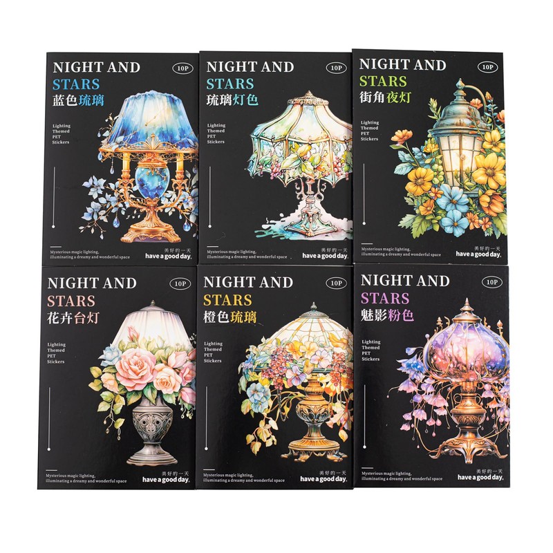 Zolarkar Floral and Stand Collage Material, 60 Pieces, Retro Lamp,