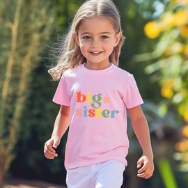 Geoyune Toddler Girls I'm Going to Be a Big Sister Shirts for Pregnancy Announcement Baby Girls Big Sister T-Shirt 6 Years