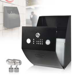 MHHQ Wall Mounted Trash Can Outdoor Commercial Butt Receptacles Metal Butt Container Ash Disposal Outdoor for Patios Gardens Hotels Pubs Offices(Black)
