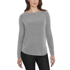 ELLEN TRACY Women's Long Sleeve Pullover Tweed Sweaters (Mineral Tweed, X-Large)