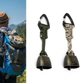 LONGHAO 2 x Bells Anti Bear Bells Bear Strong Bells Bear Hiking Metal Vintage Mini Cow Bells Hiking for Hikers, Hiking Bell for Bag (Bronze)