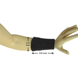 COUVER Absorbent Soft Durable 6 inch Extra Long Thick Sports Wristband Sweatband | Charcoal Gray (1 Piece)